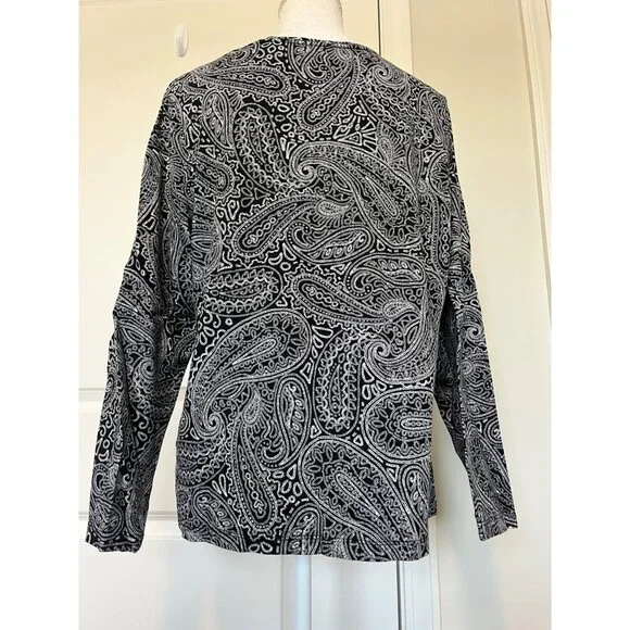 2 pc Lot Croft & Barrow Long Sleeve Shirts Womens Sz 1X Paisley Abstract Pattern - Picture 5 of 16